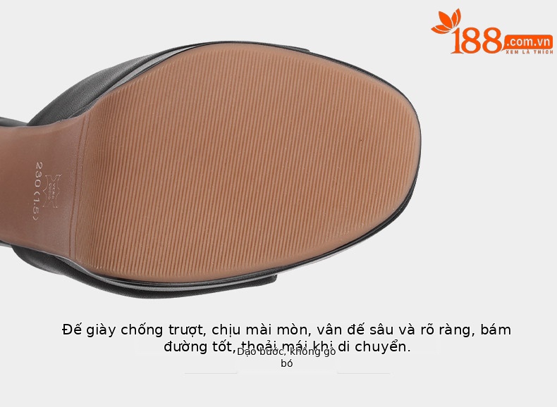 Sandal cao gót nữ hở mũi đế dày platform, gót 9 cm — Đen, Trắng chi tiết 12