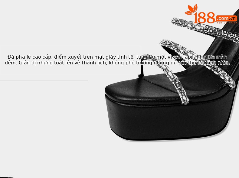 Sandal cao gót nữ hở mũi đính đá quai mảnh gót nhọn 6-8cm — Giày nhọn đen 35847-1, Giày nhọn trắng 35847-1, Black (Thick Heel) 35647-1, White (Thick Heel) 35647-1 chi tiết 11