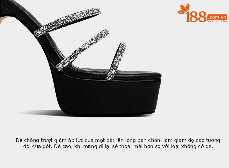 Sandal cao gót nữ hở mũi đính đá quai mảnh gót nhọn 6-8cm — Giày nhọn đen 35847-1, Giày nhọn trắng 35847-1, Black (Thick Heel) 35647-1, White (Thick Heel) 35647-1 chi tiết 12