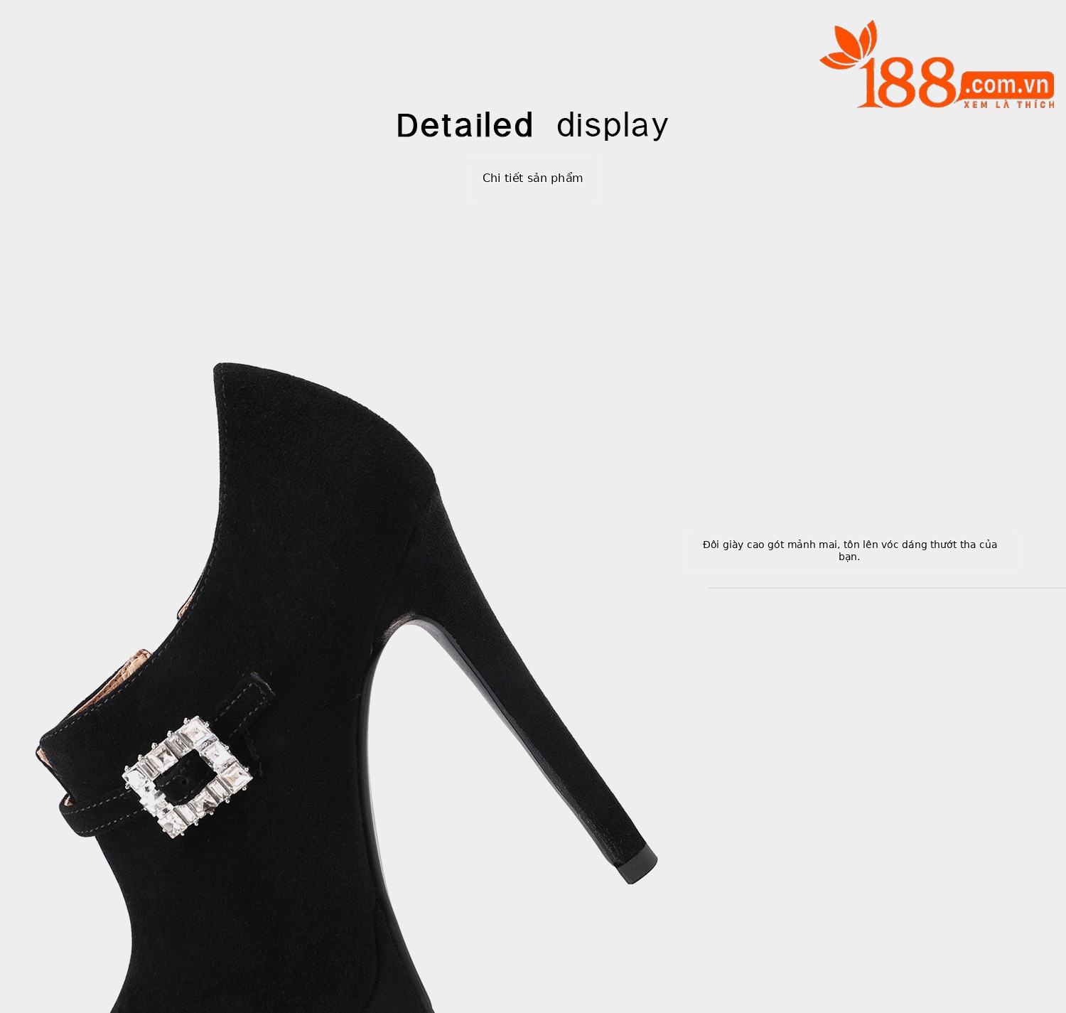 Boot cổ thấp nữ phong cách Pháp đính đá khóa vuông, gót nhọn 10–12 cm, da lộn chống nước — Đen Cao Gót 10cm, Hồng Da Cao Gót 10cm, Tím Cao Gót 10cm, Đen Cao Gót 12cm chi tiết 10