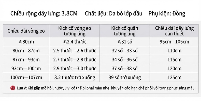 Thắt Lưng Nam Da Bò Dày Dặn Khóa Kim Loại Phong Cách Retro Màu Nâu Đậm, Nâu Vàng, Đen chi tiết 3