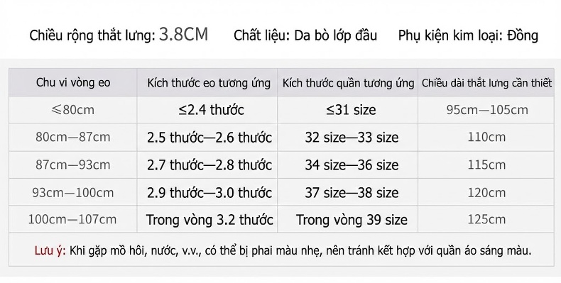Thắt Lưng Nam Da Bò Mộc Thủ Công Mặt Khóa Đồng Nguyên Chất Phong Cách Cổ Điển Màu Nâu Vàng chi tiết 3
