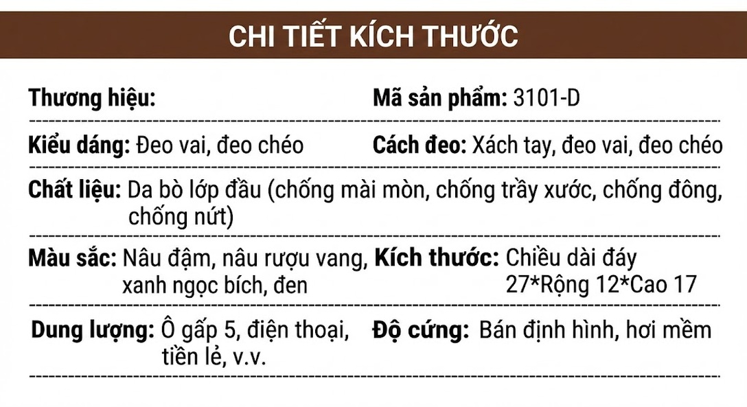 Túi Boston Da Bò Cao Cấp Dáng Tròn Cổ Điển Đeo Vai, Đeo Chéo Màu Nâu, Đen, Xanh Lá, Đỏ... chi tiết 1