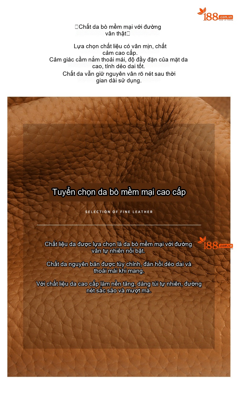 Túi Boston Da Bò Cao Cấp Đeo Vai, Đeo Chéo Màu Nâu chi tiết 7