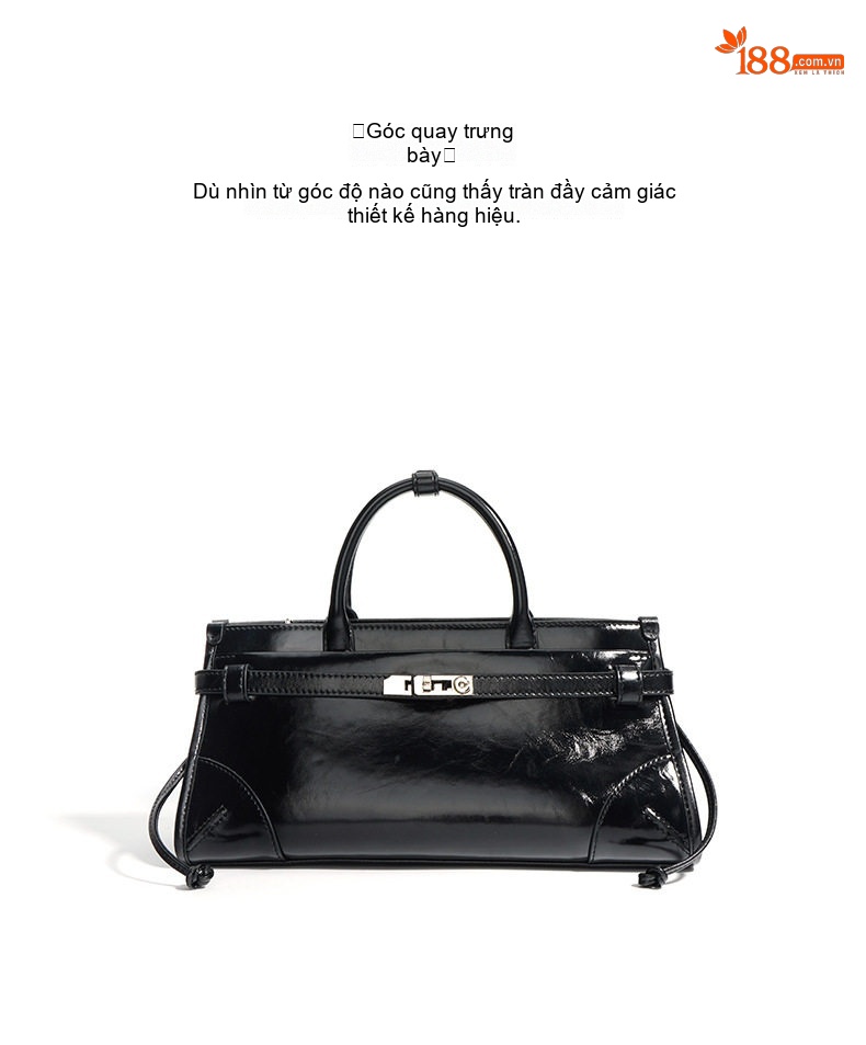 Túi Boston Nữ Da Bò SoftLuxBag Sức Chứa Lớn Đeo Vai, Đeo Chéo Màu Đen, Nâu, Trắng chi tiết 13