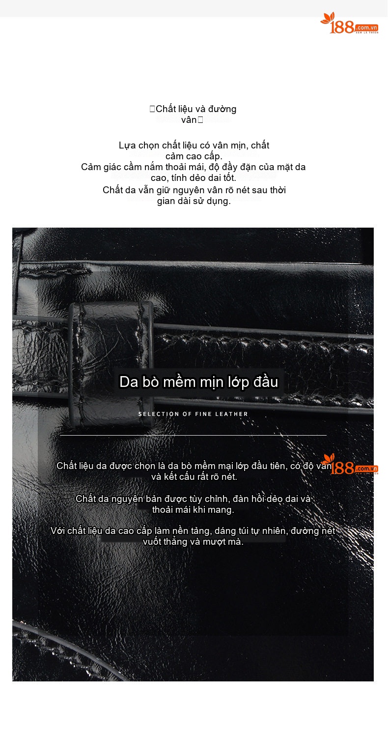Túi Boston Nữ Da Bò SoftLuxBag Sức Chứa Lớn Đeo Vai, Đeo Chéo Màu Đen, Nâu, Trắng chi tiết 10
