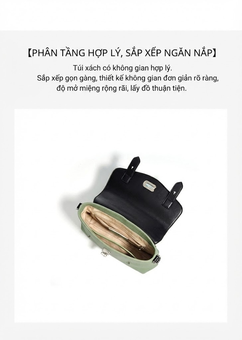 Túi Cambridge Nữ Da Bò Cao Cấp Size Nhỏ Đeo Vai, Xách Tay Màu Trắng Kem, Nâu, Đen chi tiết 9