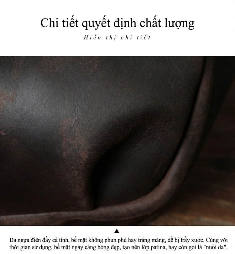Túi Đeo Chéo/Bụng/Ngực Nam Da Bò Thật Phong Cách Retro chi tiết 6