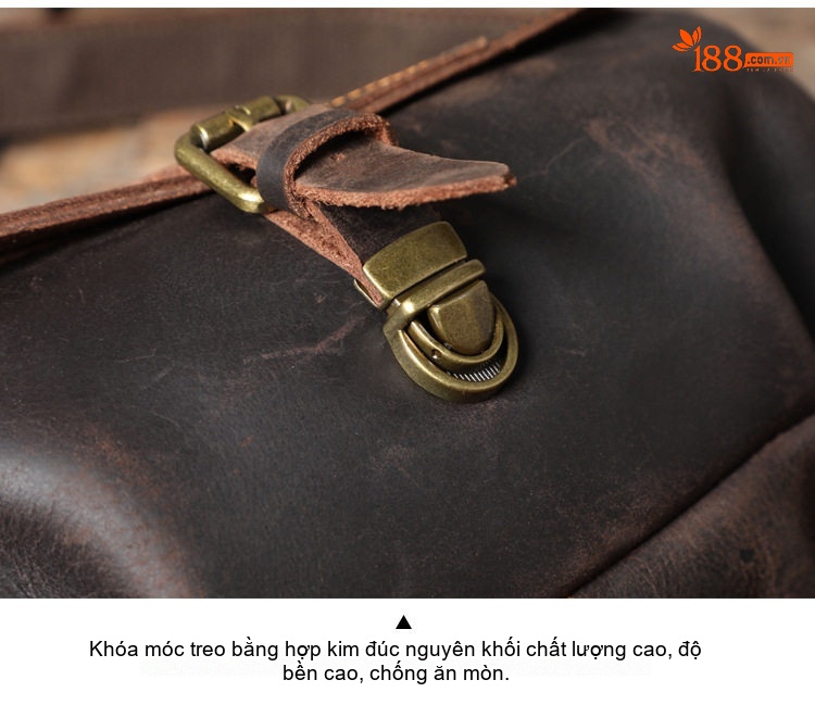 Túi Đeo Chéo/Bụng/Ngực Nam Da Bò Thật Phong Cách Retro chi tiết 7