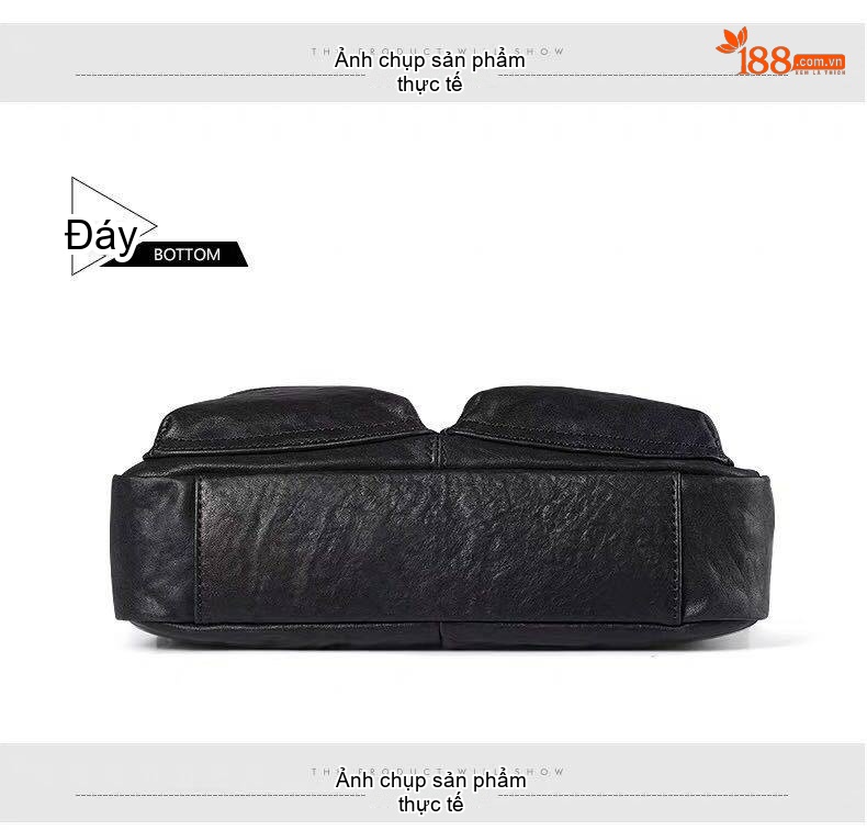 Túi Đeo Chéo/Đeo Vai Nam Da Bò Lớp Mặt Phong Cách Doanh Nhân Màu Đen chi tiết 12