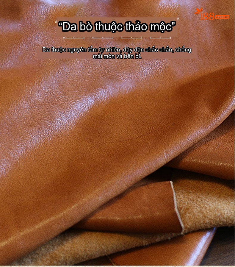 Túi Đeo Chéo/Đeo Vai Nam Da Thật Phong Cách Retro Màu Nâu Đậm, Nâu Vừa chi tiết 7