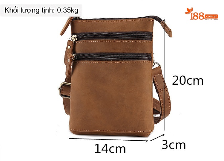 Túi Đeo Chéo/Đeo Vai Nam Da Thật Túi Đựng Điện Thoại Mini Màu Đen, Nâu chi tiết 11