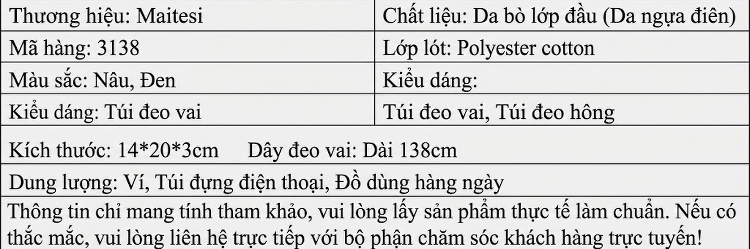 Túi Đeo Chéo/Đeo Vai Nam Da Thật Túi Đựng Điện Thoại Mini Màu Đen, Nâu chi tiết 12