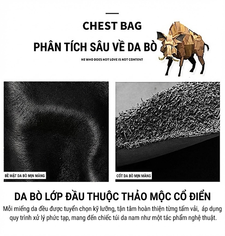Túi Đeo Chéo Laptop Nam Da Bò Lớp Đầu Dung Tích Lớn Đeo Vai Công Sở Màu Đen, Nâu chi tiết 12