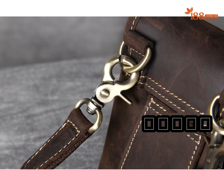 Túi Đeo Chéo Mini Da Bò Sáp Ngựa Điên Vintage Đựng Điện Thoại chi tiết 20