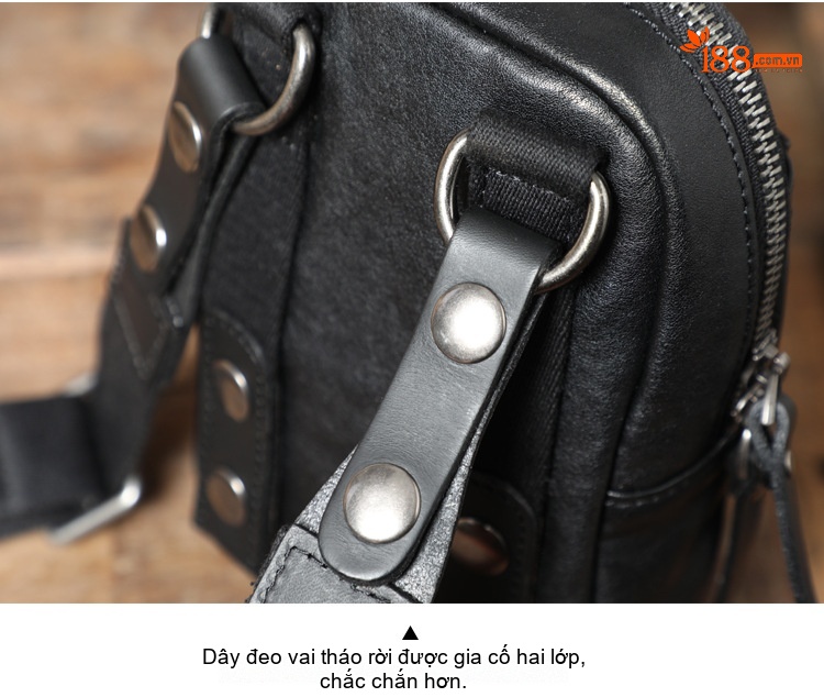 Túi đeo chéo mini da bò thật đựng điện thoại kiểu dáng thể thao chi tiết 15