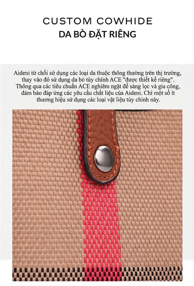 Túi Đeo Chéo Mini Vải Canvas Phối Da Bò Phong Cách Thời Trang Màu Nâu, Đỏ chi tiết 9