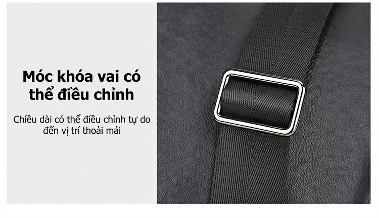 Túi Đeo Chéo Nam Da Bò Cao Cấp, Túi Đựng Ipad, Túi Messenger Da Thật, Túi Du Lịch Màu Đen chi tiết 6