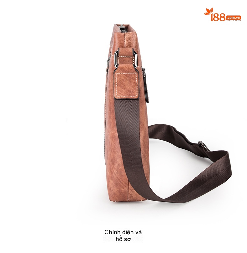 Túi Đeo Chéo Nam Da Bò Công Sở Vintage Dung Tích Lớn Màu Xanh, Nâu, Xám chi tiết 10