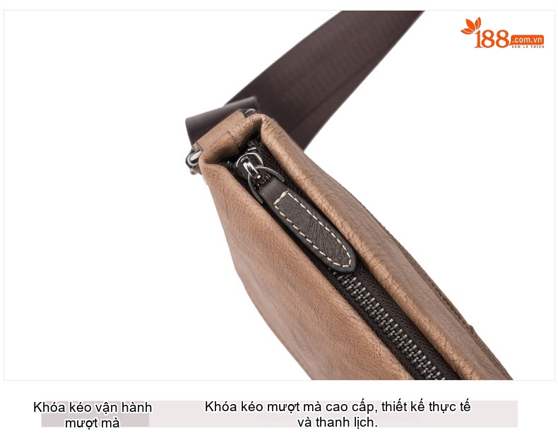 Túi Đeo Chéo Nam Da Bò Dáng Đứng Phong Cách Retro Màu Nâu, Xám chi tiết 18