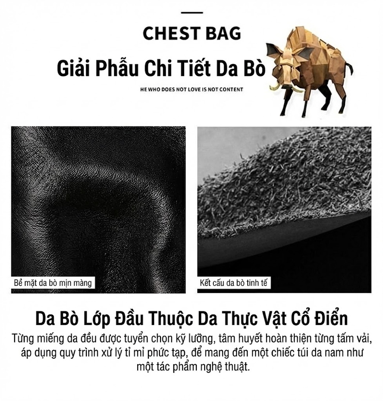 Túi Đeo Chéo Nam Da Bò Đựng Ipad Phong Cách Doanh Nhân Màu Đen chi tiết 9