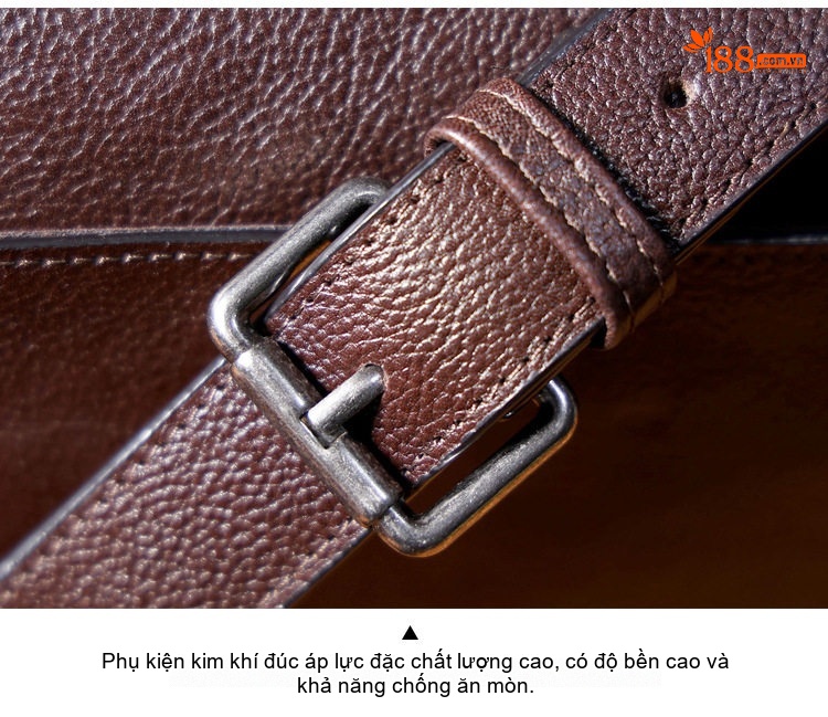 Túi Đeo Chéo Nam Da Bò Lớp Đầu Phong Cách Retro Thủ Công Tối Giản Màu Nâu chi tiết 6