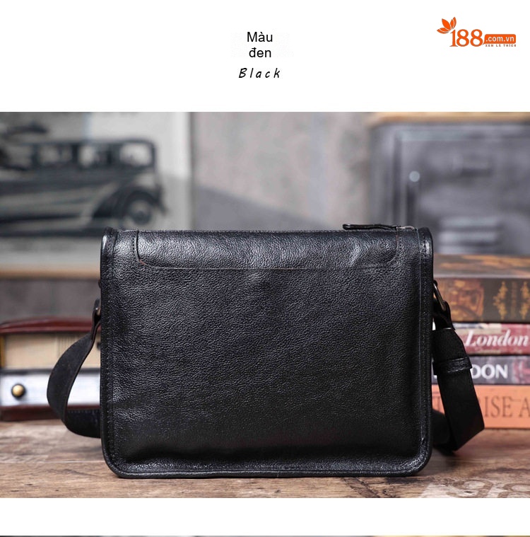 Túi Đeo Chéo Nam Da Bò Lớp Đầu Phong Cách Retro Thủ Công Tối Giản Màu Nâu chi tiết 24
