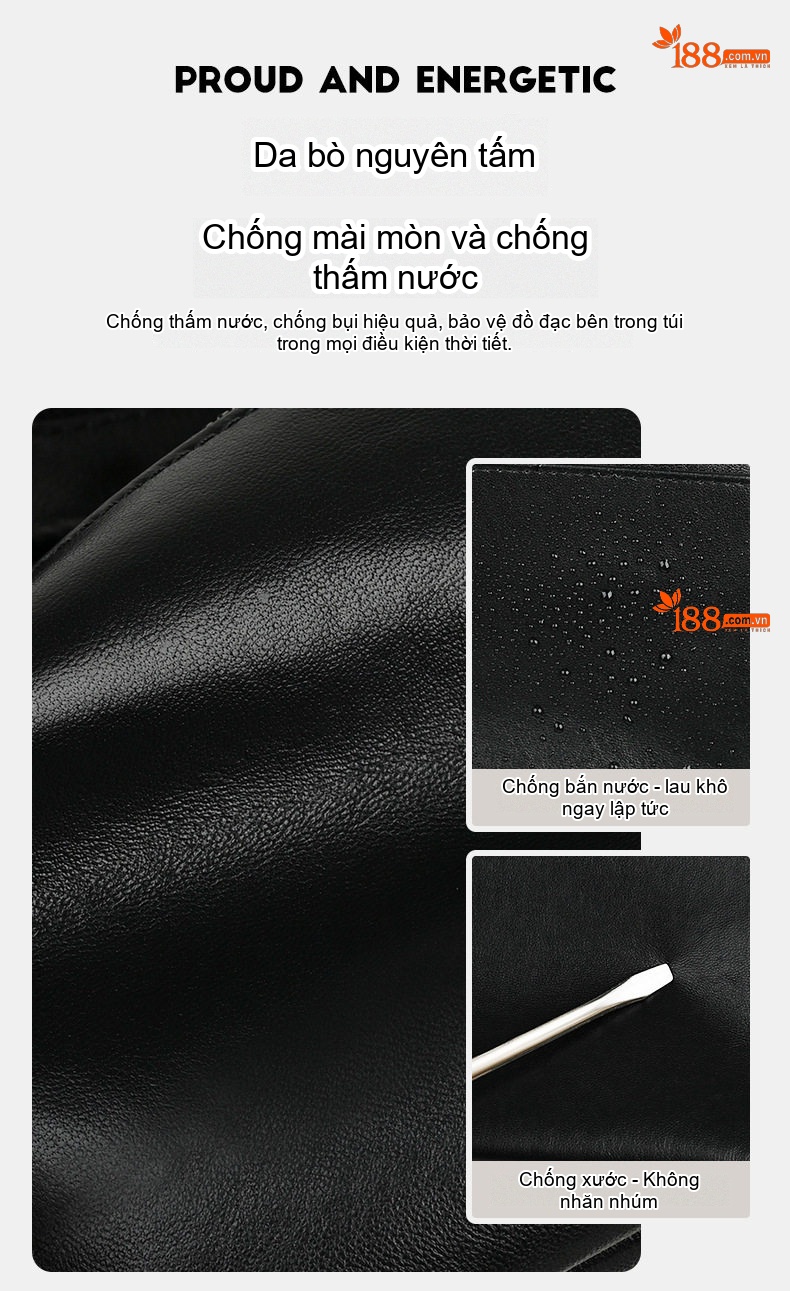 Túi Đeo Chéo Nam Da Bò Mini Đựng Ipad Phong Cách Thời Trang Màu Đen chi tiết 7