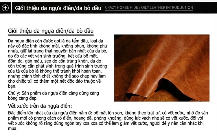 Túi Đeo Chéo Nam Da Bò Một Lớp Đeo Vai Kiểu Dáng Retro Màu Nâu chi tiết 17