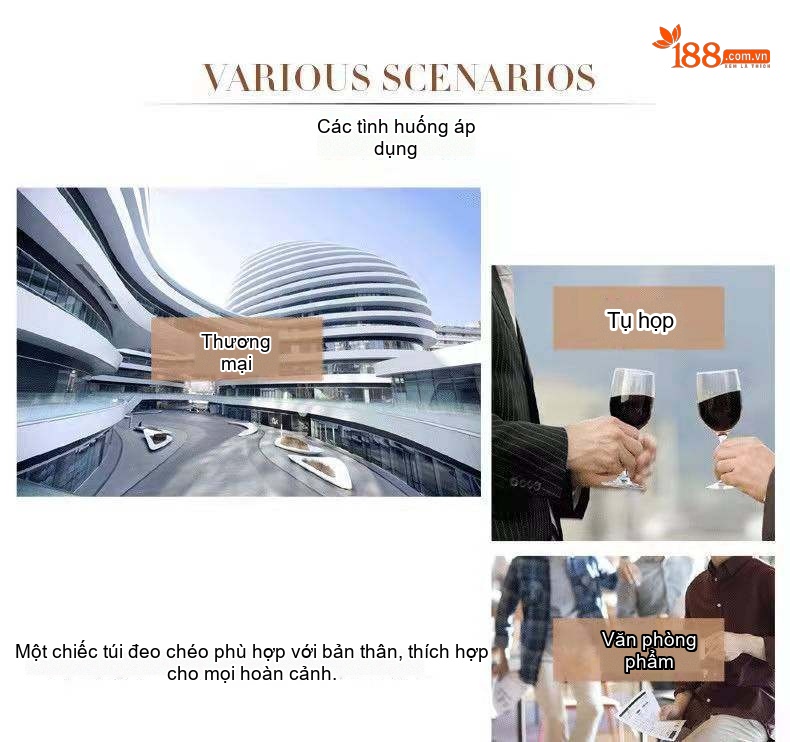 Túi Đeo Chéo Nam Da Bò Ngang Dáng Mềm Mại Phong Cách Thời Trang Màu Đen chi tiết 13