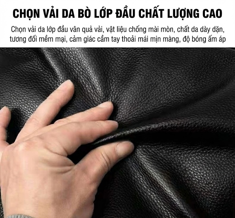 Túi Đeo Chéo Nam Da Bò Ngang Dáng Mềm Mại Phong Cách Thời Trang Màu Đen chi tiết 18