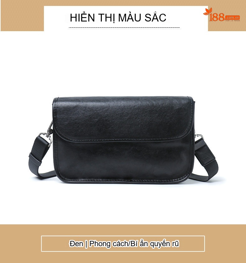 Túi Đeo Chéo Nam Da Bò Ngang Kiểu Dáng Thời Trang chi tiết 10