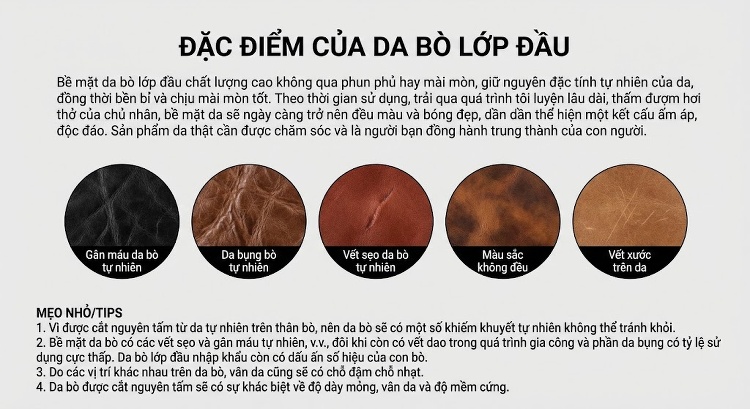 Túi Đeo Chéo Nam Da Bò Nguyên Miếng Phong Cách Retro, Đơn Giản Màu Nâu chi tiết 26
