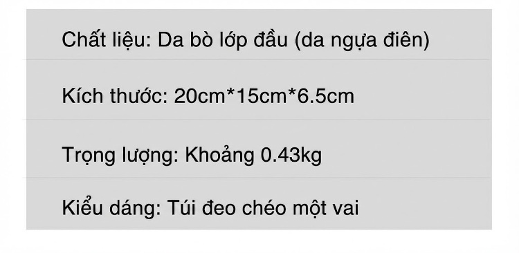 Túi Đeo Chéo Nam Da Bò Nguyên Miếng Phong Cách Retro, Đơn Giản Màu Nâu chi tiết 2