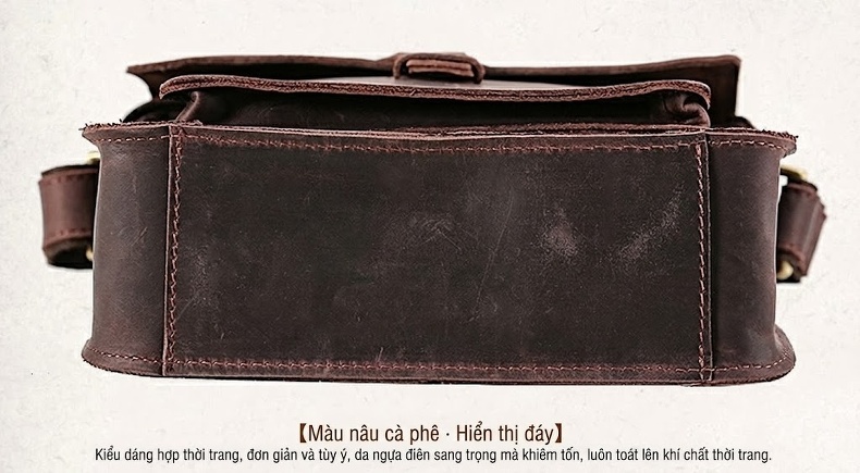 Túi Đeo Chéo Nam Da Bò Retro Đựng Ipad Màu Nâu chi tiết 22