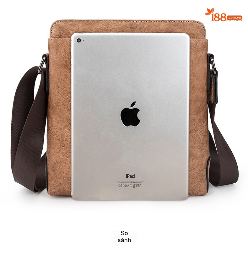 Túi Đeo Chéo Nam Da Bò Thật Mini Retro Màu Nâu, Xanh Navy chi tiết 13