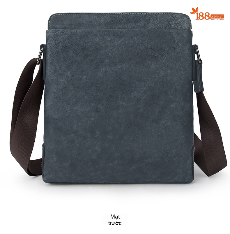 Túi Đeo Chéo Nam Da Bò Thật Mini Retro Màu Nâu, Xanh Navy chi tiết 14