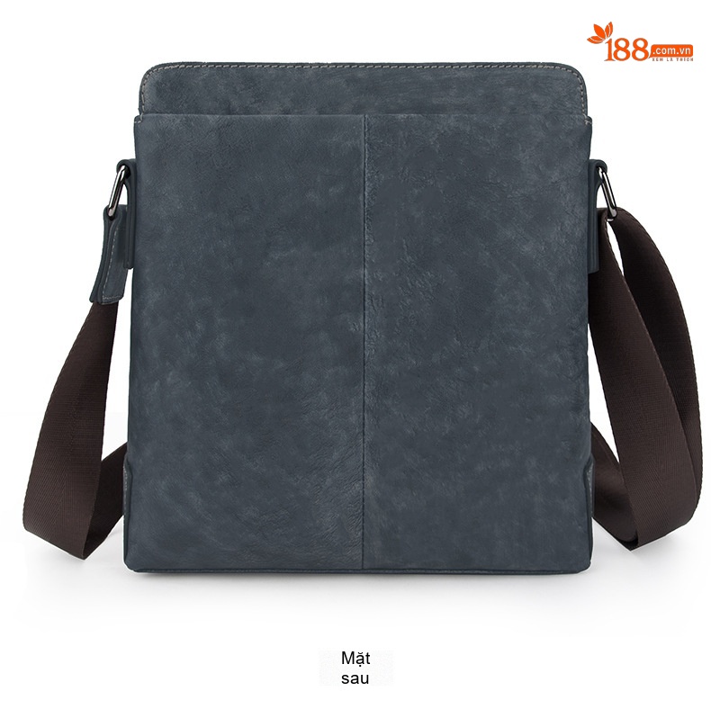 Túi Đeo Chéo Nam Da Bò Thật Mini Retro Màu Nâu, Xanh Navy chi tiết 15
