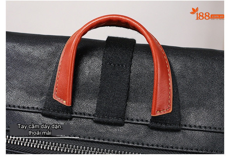 Túi Đeo Chéo Nam Da Bò Thật Phong Cách Casual, Túi Đựng Ipad Màu Đen, Nâu chi tiết 27