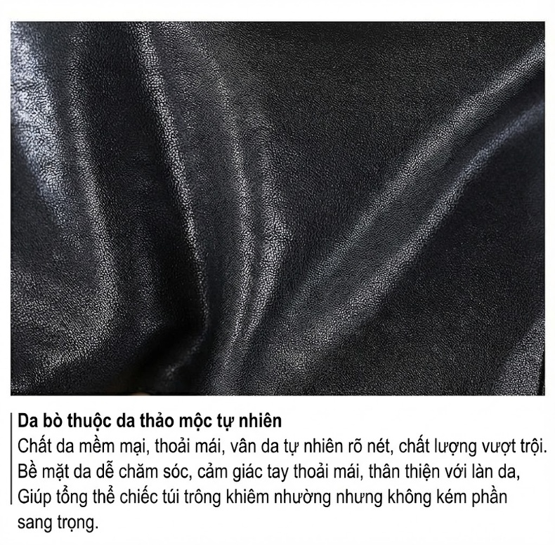 Túi Đeo Chéo Nam Da Bò Thật Phong Cách Casual, Túi Đựng Ipad Màu Đen, Nâu chi tiết 28