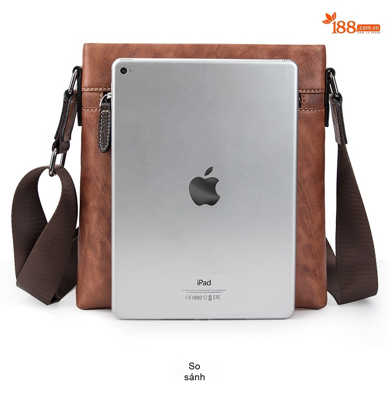 Túi Đeo Chéo Nam Da Bò Thật Phong Cách Retro, Túi Đựng Ipad Màu Nâu, Xanh Navy chi tiết 14