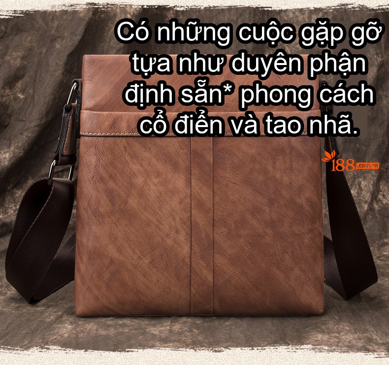 Túi Đeo Chéo Nam Da Bò Thật Túi Đựng Tài Liệu Công Sở Màu Nâu, Xanh Dương chi tiết 1