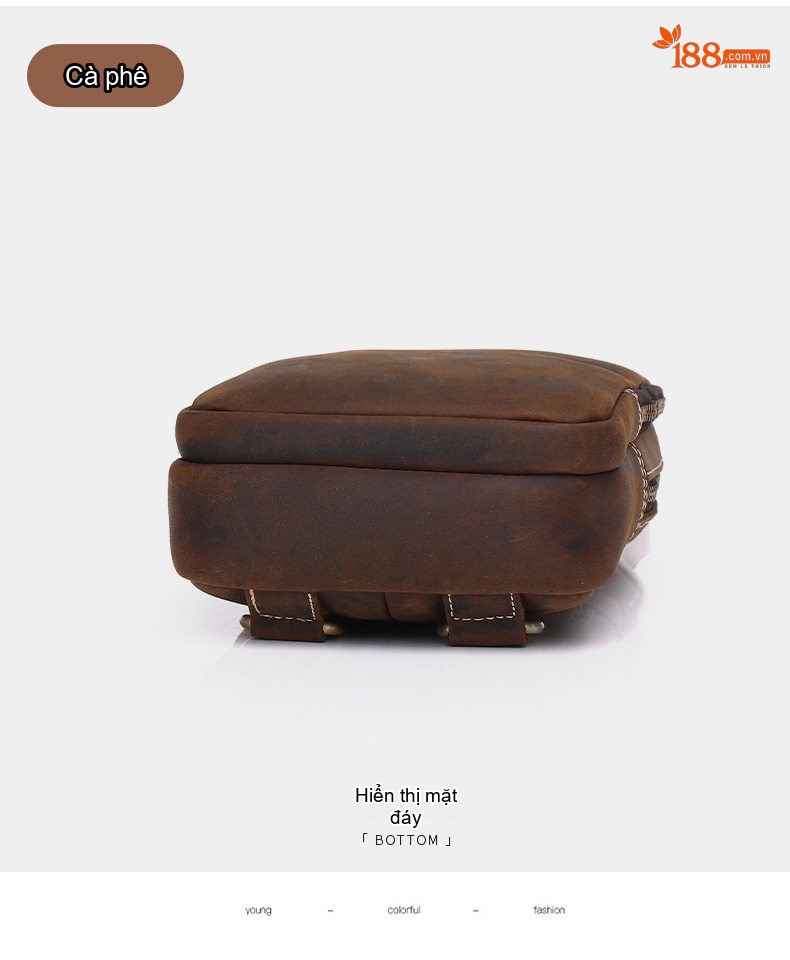 Túi Đeo Chéo Nam Da Bò Thủ Công Vintage Màu Nâu chi tiết 16