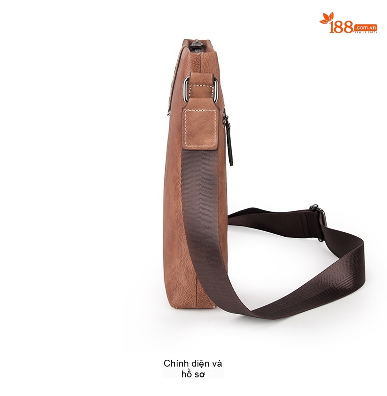 Túi Đeo Chéo Nam Da Bò Thủ Công Vintage Màu Nâu, Xám, Xanh Dương chi tiết 11