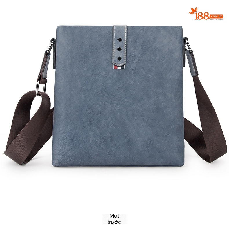 Túi Đeo Chéo Nam Da Bò Thủ Công Vintage Màu Nâu, Xám, Xanh Dương chi tiết 15