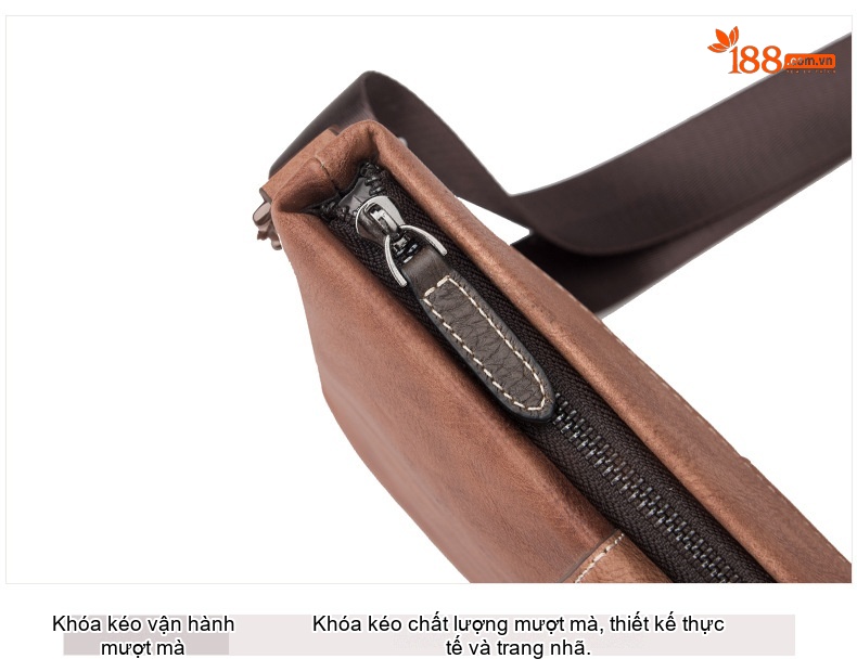 Túi Đeo Chéo Nam Da Bò Thủ Công Vintage Màu Nâu, Xám, Xanh Dương chi tiết 20