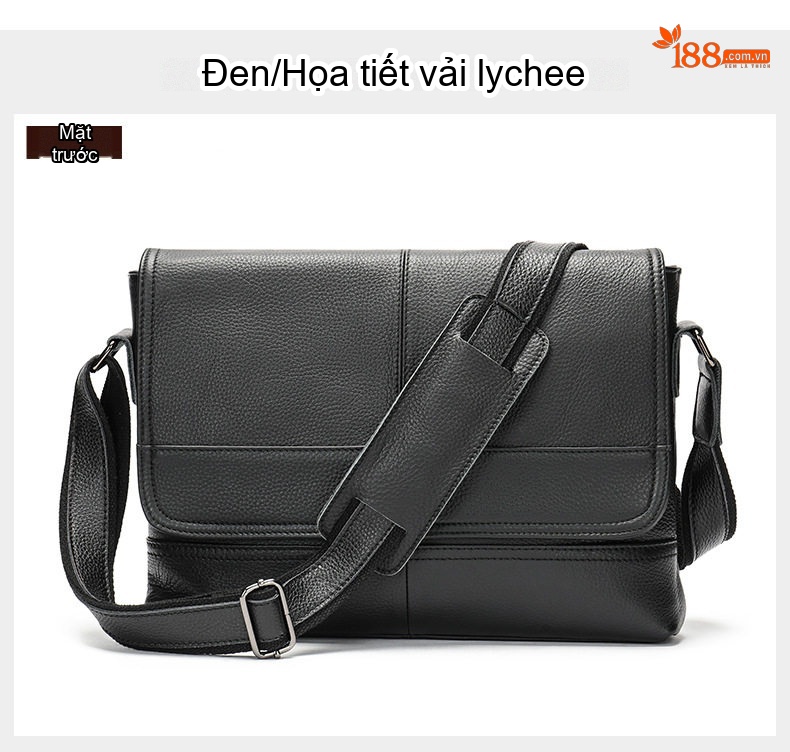 Túi Đeo Chéo Nam Da Bò Vintage Dung Tích Lớn Màu Nâu chi tiết 21