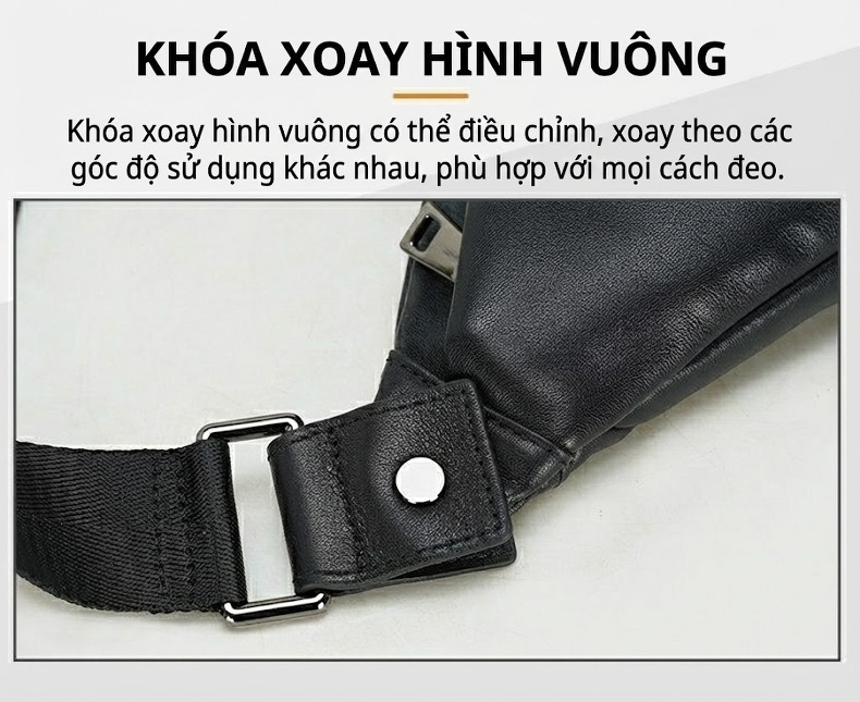 Túi Đeo Chéo Nam Da Thật Đa Năng Đựng iPad Phong Cách Thể Thao Đường Phố chi tiết 11