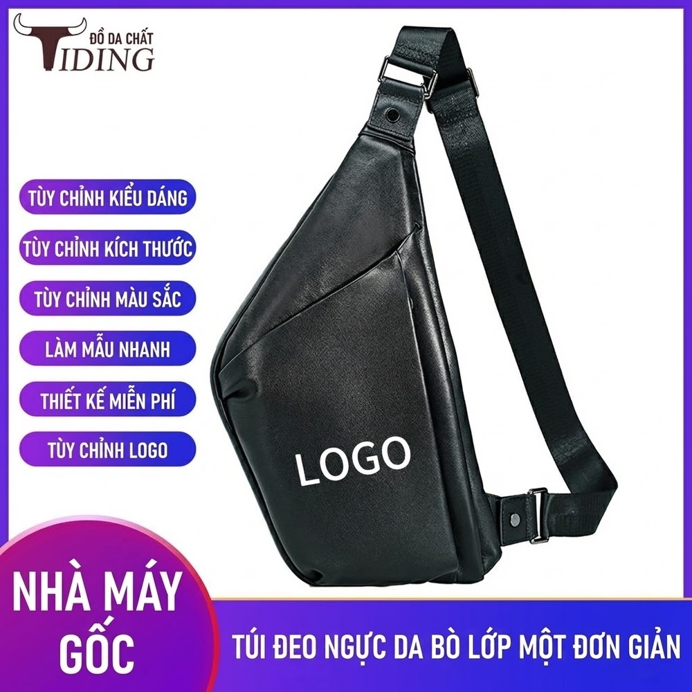 Túi Đeo Chéo Nam Da Thật Đa Năng Đựng iPad Phong Cách Thể Thao Đường Phố
