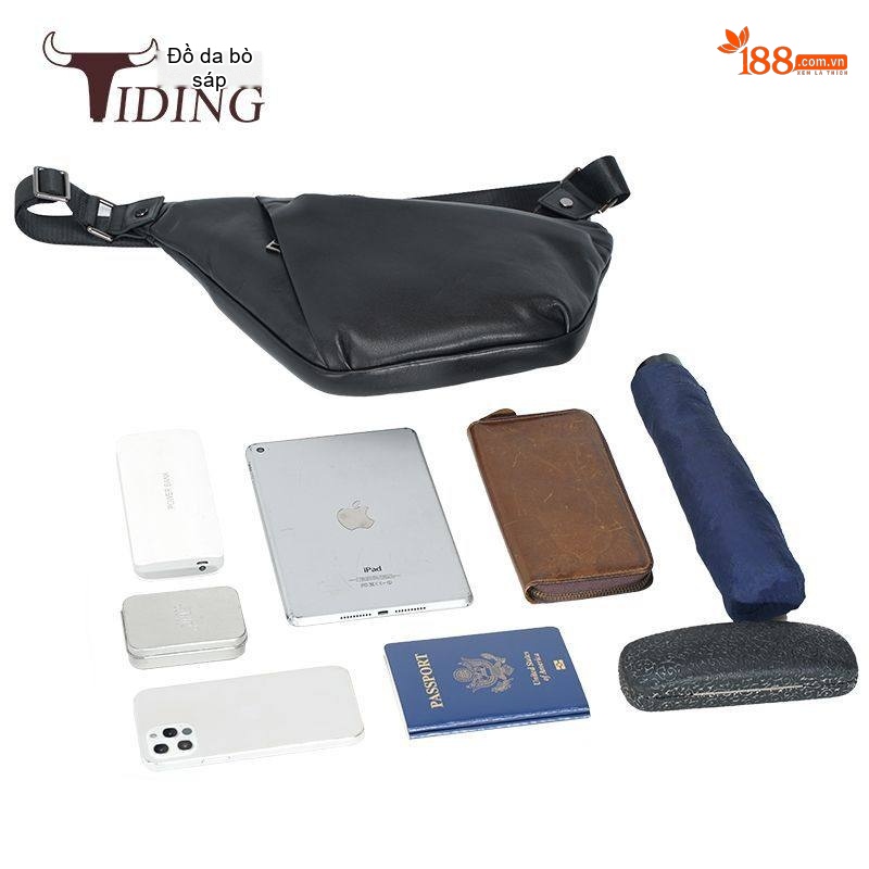 Túi Đeo Chéo Nam Da Thật Đa Năng Đựng iPad Phong Cách Thể Thao Đường Phố